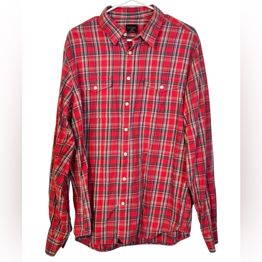 UNTUCKit Red Plaid Button-Down Shirt